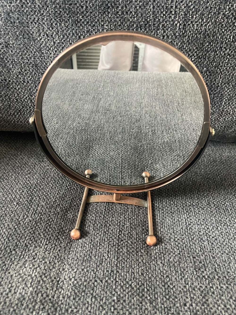 Round Bronze-tone Vanity/Makeup Mirror